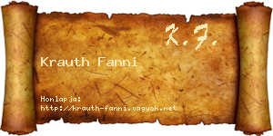 Krauth Fanni névjegykártya